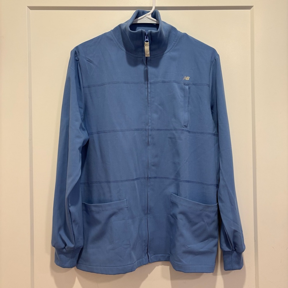 New Balance Mens Blue Healthcare Scrub Jacket Full Zip Style 300 Small NWT